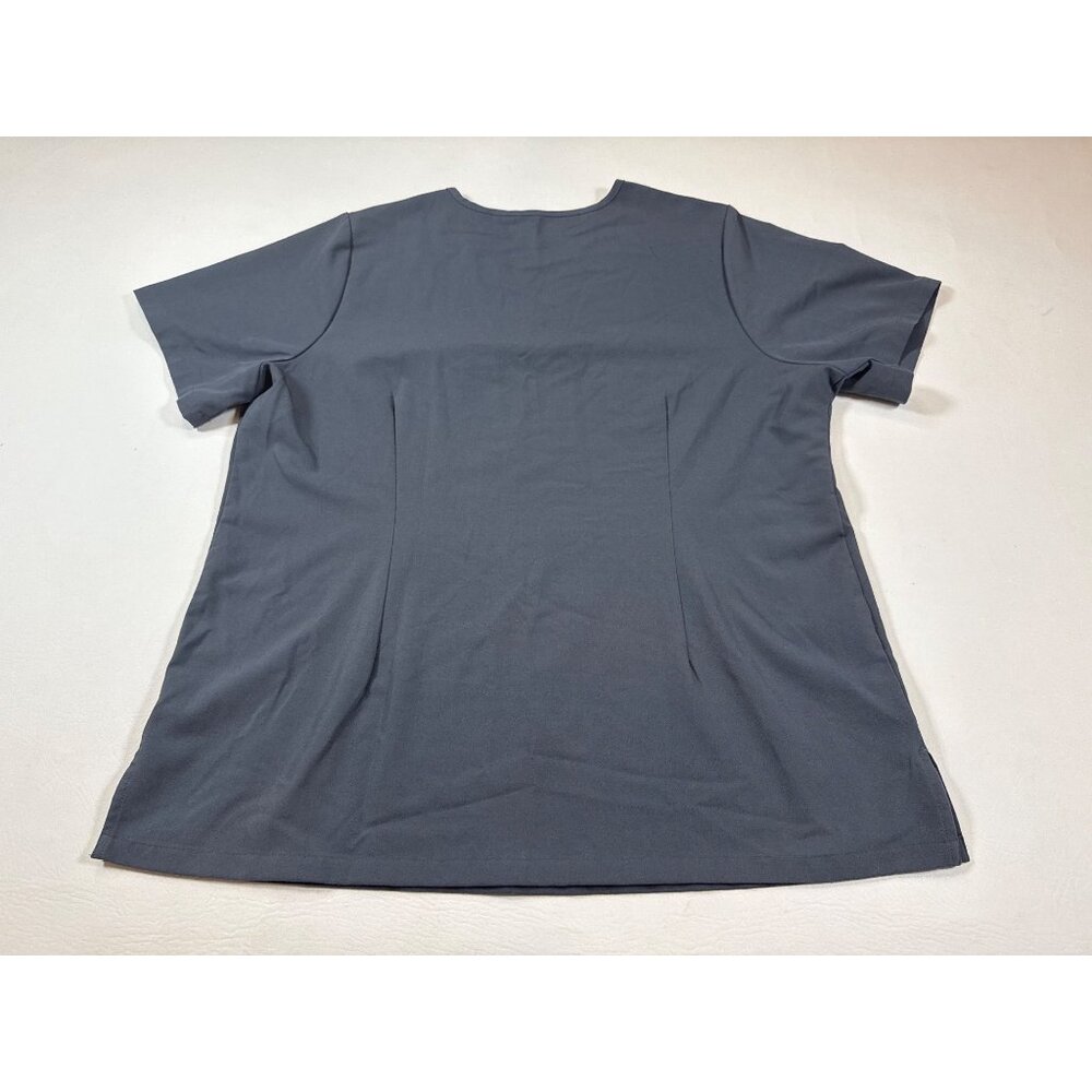Mandala Equa-Tek Gray V-Neck Short Sleeve Scrub Top Size L (LL287) - Picture 6 of 7